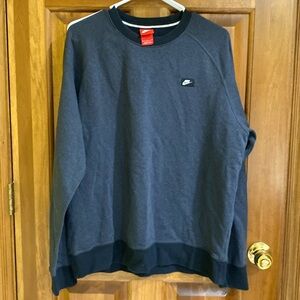 Nike crew neck, dark grey.  size large